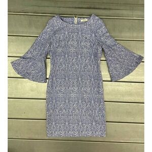 Tyler Boe Bell Sleeve Sheath Dress Womens Small Periwinkle Blue Thick